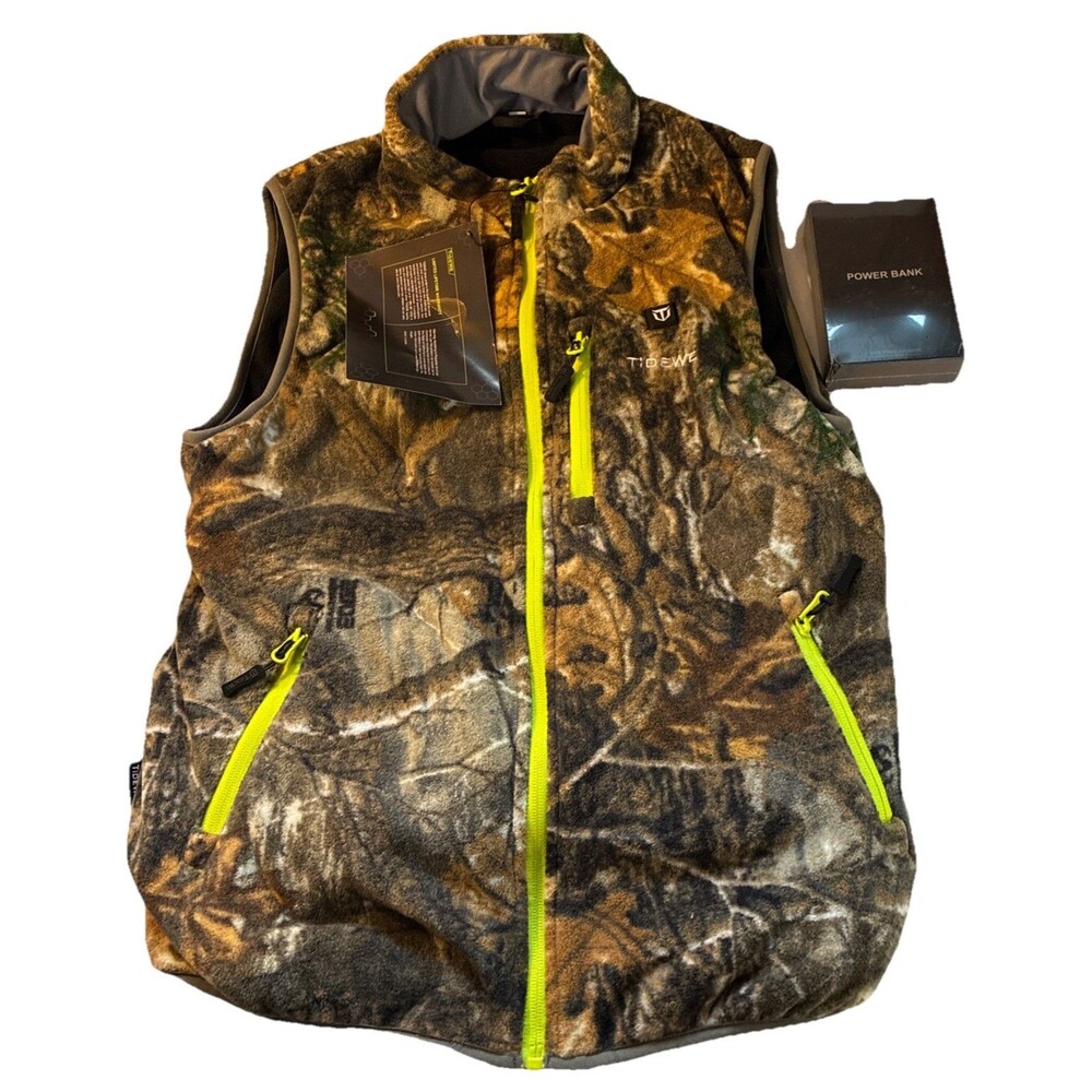 NEW Women’s TideWe Camo Insulated G2 Heated Vest with Battery Pack Size Medium